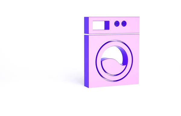 Purple Washer Icon Isolated White Background Washing Machine Icon Clothes — Stock Photo, Image
