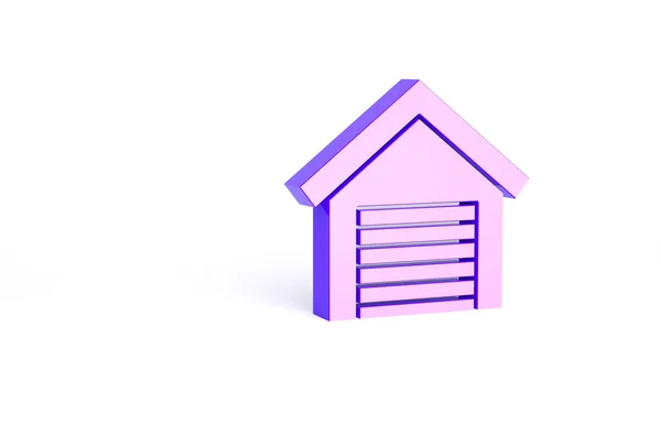 Purple Garage Icon Isolated White Background Minimalism Concept Illustration Render — Stock Photo, Image