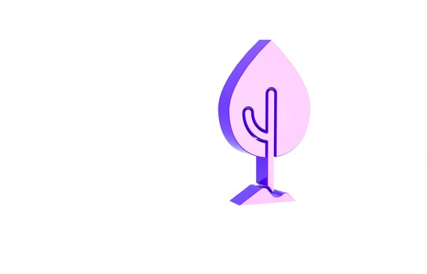 Icono Del Árbol Púrpura Aislado Sobre Fondo Blanco Símbolo Forestal —  Fotos de Stock