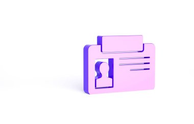 Beyaz arka planda mor kimlik ikonu izole edildi. Sunum için, şirketin kimliği için, reklam için kullanılabilir. Minimalizm kavramı. 3d illüstrasyon 3B canlandırma.