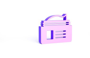 Mor merhem krem tüp tıp ikonu beyaz arka planda izole edilmiş. Tüp, kap, diş macunu, krem rengi. Minimalizm kavramı. 3d illüstrasyon 3B canlandırma.