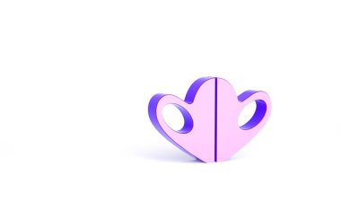 Mor Tıbbi Koruyucu Maske simgesi beyaz arka planda izole edildi. Minimalizm kavramı. 3d illüstrasyon 3B canlandırma.