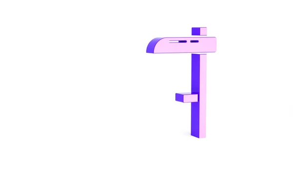 Icône Purple Scythe Isolée Sur Fond Blanc Concept Minimalisme Illustration — Photo