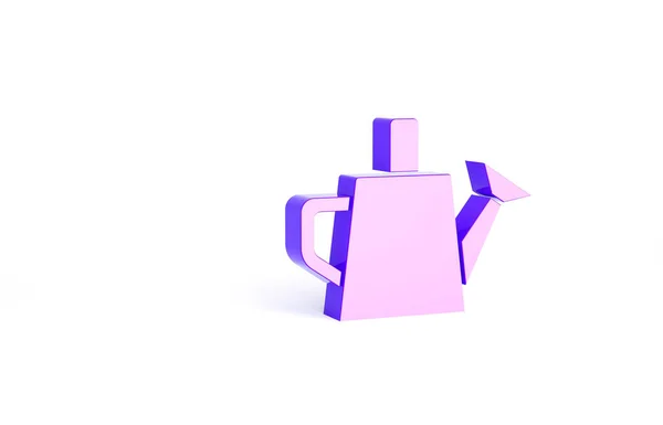 紫色の散水は白い背景に隔離されたアイコンができます 灌漑記号 最小限の概念 3Dイラスト3Dレンダリング — ストック写真