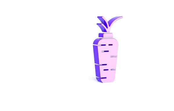 Purple Carrot Icon Isolated White Background Minimalism Concept Illustration Render — Stock Photo, Image