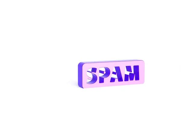 Icono Spam Púrpura Aislado Sobre Fondo Blanco Concepto Minimalista Ilustración — Foto de Stock