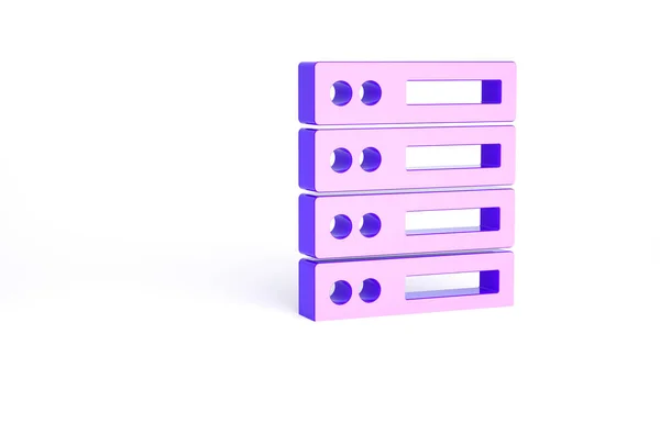 Purple Server Data Web Hosting Εικονίδιο Απομονώνονται Λευκό Φόντο Μινιμαλιστική — Φωτογραφία Αρχείου