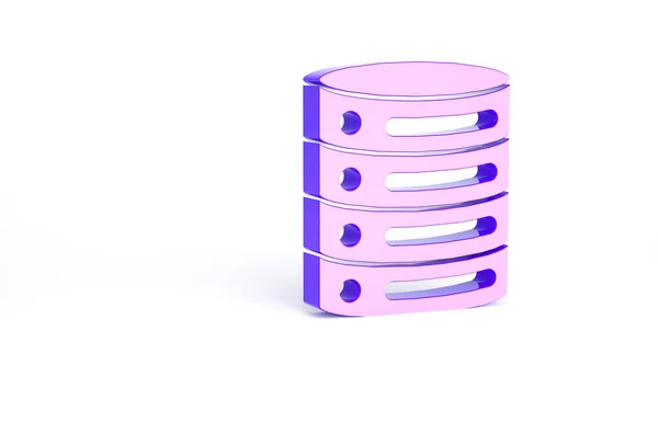 Purple Server Data Web Hosting Ikona Izolowana Białym Tle Koncepcja — Zdjęcie stockowe