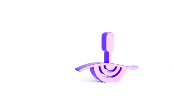 紫色针灸治疗图标孤立在白色背景 全身性疼痛治疗 最低纲领的概念 3D渲染3D插图 — 图库照片