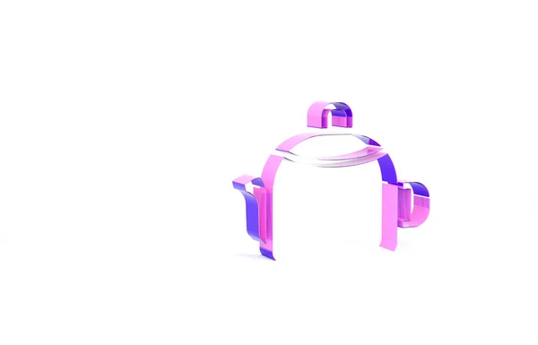 Purple Kettle Handle Icon Isolated White Background Teapot Icon Minimalism — Stock Photo, Image