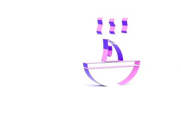 Фиолетовый Плавник Акулы Иконка Супа Изолированы Белом Фоне Концепция Минимализма — стоковое фото