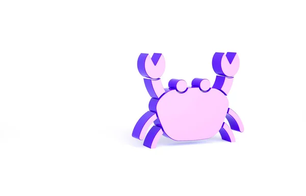 Purple Crab Symbol Isoliert Auf Weißem Hintergrund Minimalismus Konzept Illustration — Stockfoto