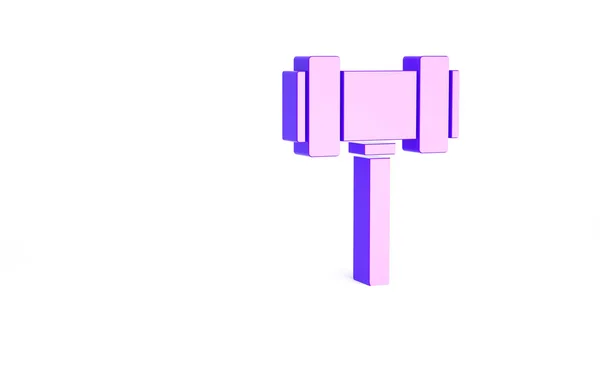 Purple Judge Gavel Icon Isolated White Background Gavel Adjudication Sentences — Stock Photo, Image