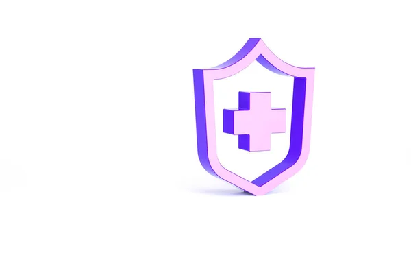 Purple Icono Seguro Médico Aislado Sobre Fondo Blanco Protección Paciente — Foto de Stock