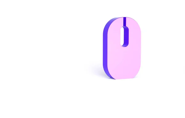 Púrpura Icono Del Ratón Del Ordenador Aislado Sobre Fondo Blanco — Foto de Stock