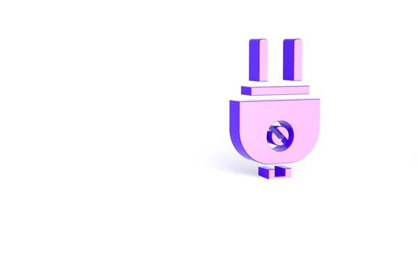 Purple Electric Plug Icon Isolated White Background Concept Connection Disconnection — Stock Photo, Image