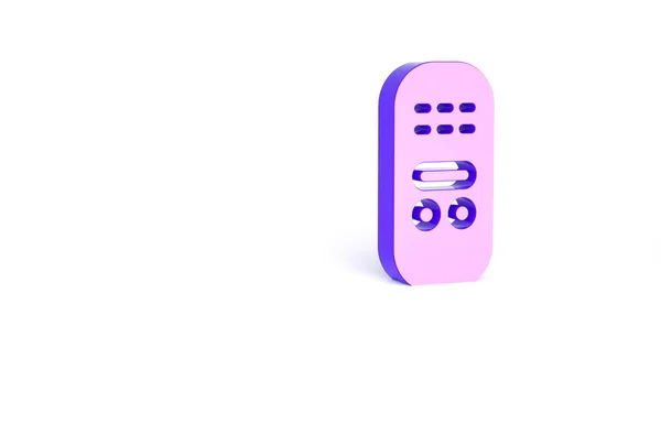 Purple Remote Control Icon Isolated White Background Minimalism Concept Illustration — Stock Photo, Image