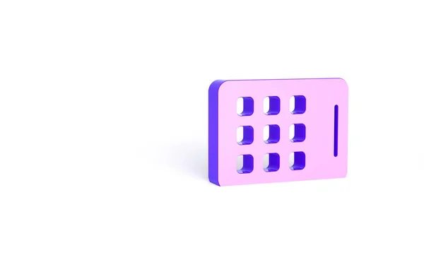 Icono Tableta Gráfica Púrpura Aislado Sobre Fondo Blanco Concepto Minimalista — Foto de Stock