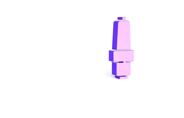 Фіолетова Піктограма Автомобіля Іскри Ізольована Білому Тлі Автомобільна Електрична Свічка — стокове фото