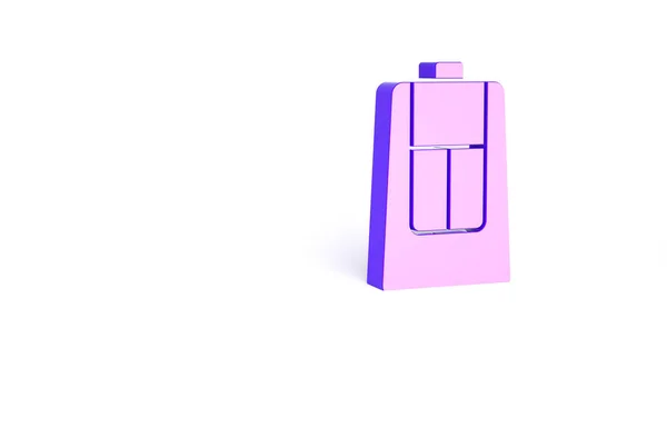紫色车钥匙 带有白色背景隔离的遥控器图标 汽车钥匙和警报系统 最低纲领的概念 3D渲染3D插图 — 图库照片