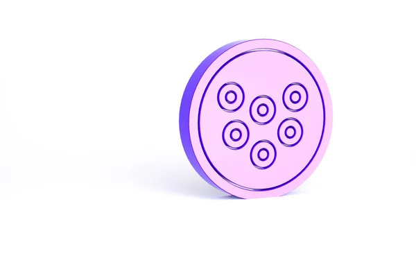 Purple Caviar on a plate icon isolated on white background. Minimalism concept. 3d illustration 3D render. — Stock Image Purple Caviar Plate Icon Isolated White Background Minimalism Concept Illustration Stock Photo