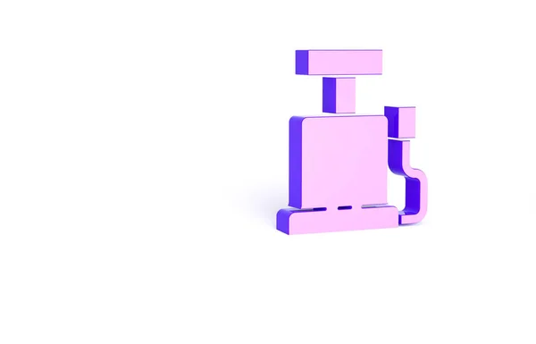紫色汽车气泵图标隔离在白色背景上 最低纲领的概念 3D渲染3D插图 — 图库照片