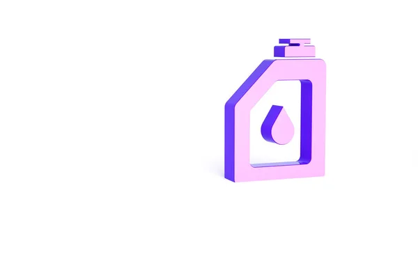 Фіолетовий Каністр Піктограми Моторної Машини Ізольовано Білому Тлі Нафтовий Галон — стокове фото
