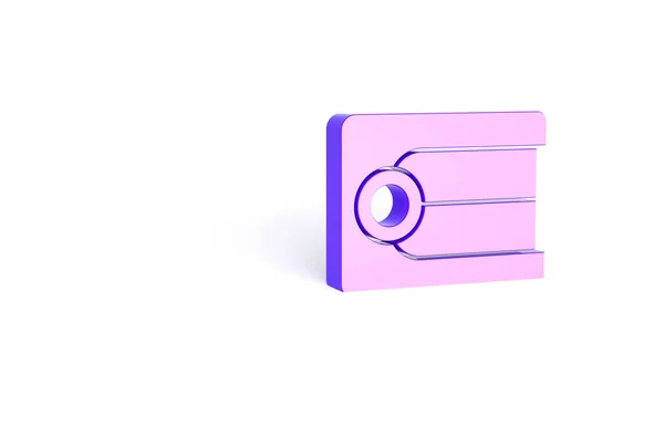 白の背景に隔離された紫の入れ歯モデルのアイコン 歯の概念 最小限の概念 3Dイラスト3Dレンダリング — ストック写真