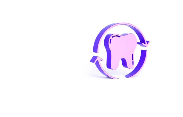 Icône Concept Blanchiment Des Dents Violet Isolé Sur Fond Blanc — Photo
