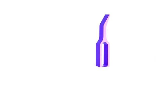Фиолетовый Стоматологический Исследователь Скалер Значка Зубов Изолирован Белом Фоне Концепция — стоковое фото