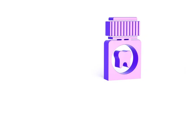 Purple Toothache Painkiller Tablet Icon Isolated White Background Tooth Care — Stock Photo, Image