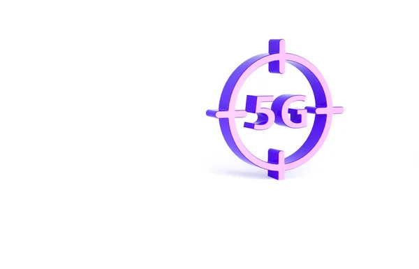 Fioletowy Nowy Bezprzewodowy Internet Bezprzewodowy Połączenie Ikona Izolowane Białym Tle — Zdjęcie stockowe