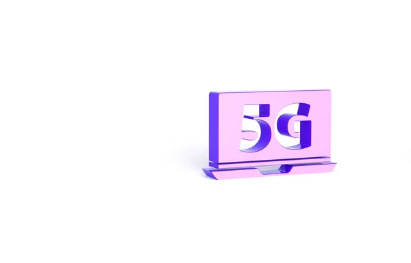 Фиолетовый Верх Новым Значком Беспроводного Интернета Белом Фоне Глобальная Сеть — стоковое фото