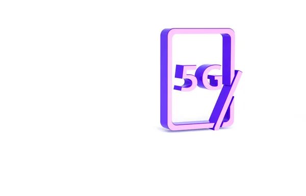 Purple Graphic Tablet Bezprzewodowym Internetem Wifi Ikona Izolowane Białym Tle — Zdjęcie stockowe