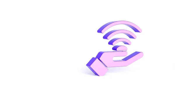 Фиолетовый Новый Значок Беспроводного Доступа Интернет Белом Фоне Глобальная Сеть — стоковое фото