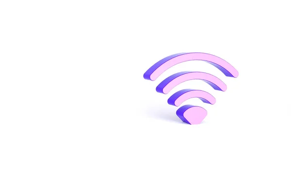 Purple Wireless Internet Simbol Rețea Izolat Fundal Alb Conceptul Minimalism — Fotografie, imagine de stoc