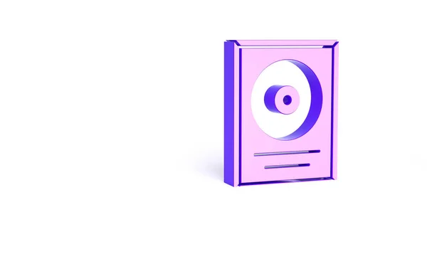 Purple Disk Award Frame Icon Isolated White Background Modern Ceremony — Stock Photo, Image