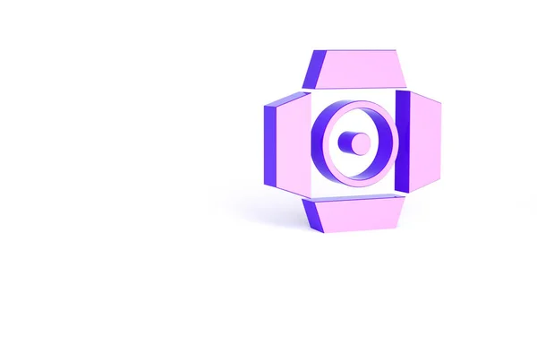 Фіолетовий Фільм Прожектор Значок Ізольований Білому Тлі Світловий Ефект Сцена — стокове фото