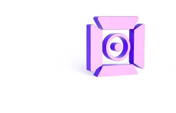 Icono Del Proyector Película Púrpura Aislado Sobre Fondo Blanco Efecto —  Fotos de Stock