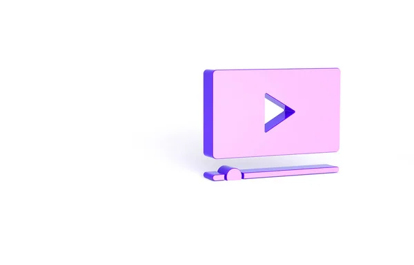 Purple Online Reproducir Icono Vídeo Aislado Sobre Fondo Blanco Película — Foto de Stock