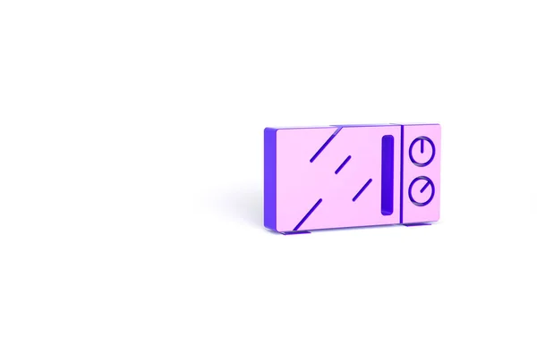 Фіолетова Піктограма Мікрохвильової Печі Ізольована Білому Тлі Піктограма Побутової Техніки — стокове фото