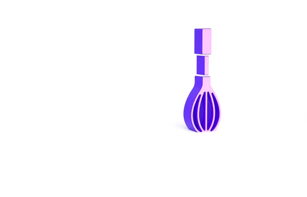 Фиолетовый Kitchen Венчиком Значок Изолирован Белом Фоне Кухонная Утварь Яйцебиение — стоковое фото