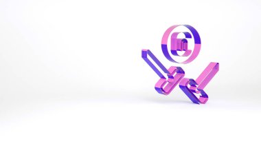 Beyaz arka planda Mor Curling spor ikonu izole edildi. Spor malzemeleri. Minimalizm kavramı. 3d illüstrasyon 3B canlandırma.