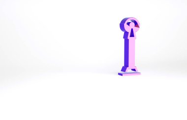 Kiev simgesindeki Mor Bağımsızlık Anıtı beyaz arkaplanda izole edildi. Kyiv, Ukrayna. Minimalizm kavramı. 3d illüstrasyon 3B canlandırma.