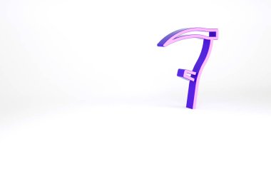 Mor Tırpan simgesi beyaz arkaplanda izole edildi. Mutlu Cadılar Bayramı Partisi. Minimalizm kavramı. 3d illüstrasyon 3B canlandırma.