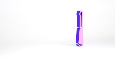 Mor tornavida simgesi beyaz arkaplanda izole edildi. Servis aracı sembolü. Minimalizm kavramı. 3d illüstrasyon 3B canlandırma.