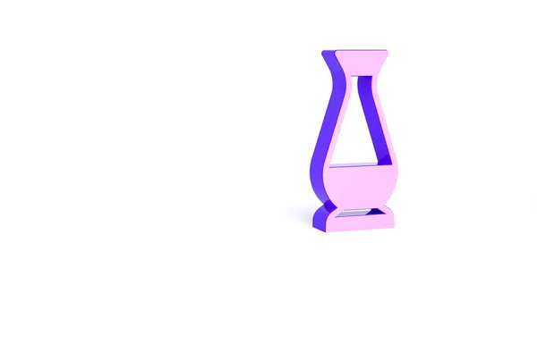白を基調とした紫色のインドの花瓶のアイコン 最小限の概念 3Dイラスト3Dレンダリング — ストック写真