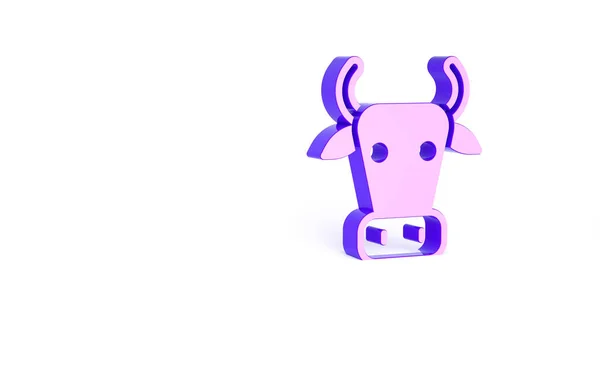 Ikona Purple Cow Izolovaná Bílém Pozadí Minimalismus Ilustrace Vykreslení — Stock fotografie