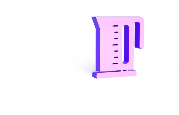 Фиолетовая Икона Белом Фоне Значок Чайника Концепция Минимализма Рендеринг — стоковое фото