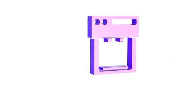 Purple Coffee Machine Pictogram Geïsoleerd Witte Achtergrond Minimalisme Concept Illustratie — Stockfoto